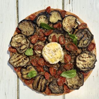 Tarte ricotta aubergine chèvre